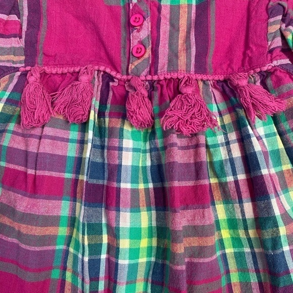 ⭐️TEA COLLECTION Plaid Lucknow Tassel Dress - Picture 3 of 5